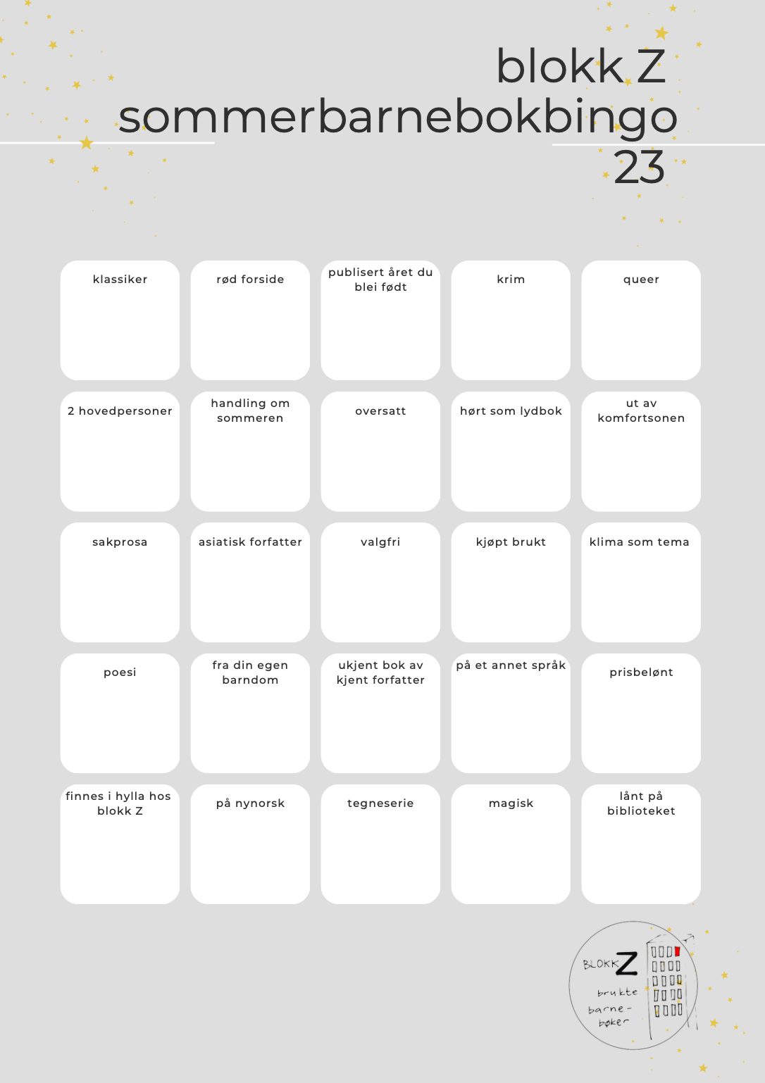 Sommerbarnebokbingo 2023